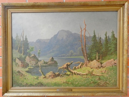 Konrad PETRIDES - Painting - View of the alps 