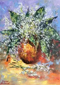 Diana MALIVANI - Pintura - Lilies of the Valley