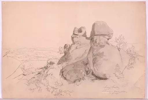 Emerich FECHTER - Dessin-Aquarelle - "Landscape Study", Drawing, late 19th Century