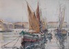 Georges CHAPPUIS - Zeichnung Aquarell - Tartane port de Nice