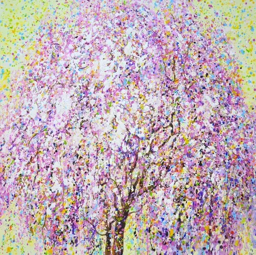 Iryna KASTSOVA - Peinture - 	Sakura cherry blossoms.