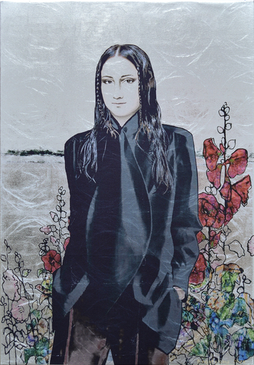 Nataliya BAGATSKAYA - Grabado - Printed portrait "In the FIeld among the Flower
