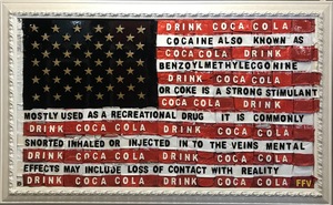 Fabio FERRONE VIOLA - Painting - Cocaine USA Flag