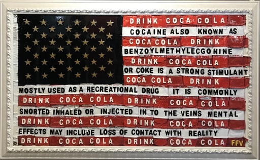 Fabio FERRONE VIOLA - Gemälde - Cocaine USA Flag