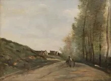 Camille Jean-Baptiste COROT - Gemälde - Gouvieux, près de Chantilly, la route