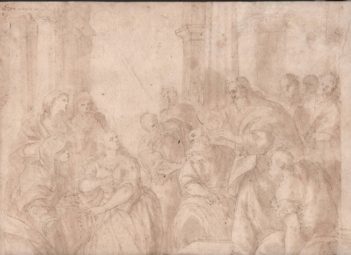 Andrea MICHIELI - Dibujo Acuarela - Conversione di Maria Maddalena