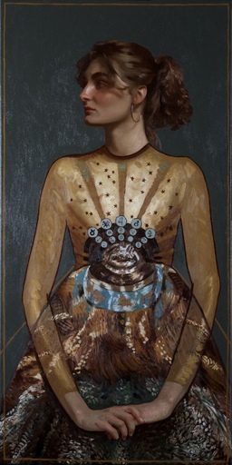 Jamie CORETH - Peinture - Yasmina Zanasi in Mary Katrantzou’s Alchemy dress, version 2