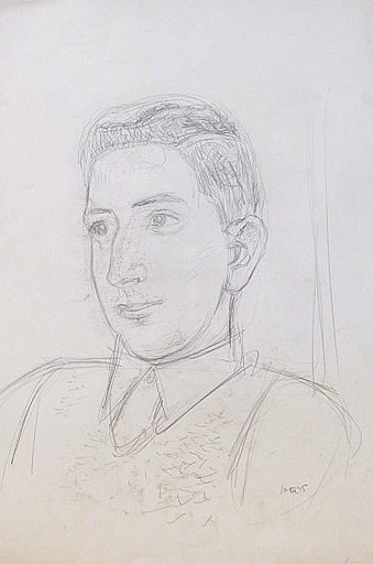 Erich HARTMANN - Disegno Acquarello - #19710: Junger Mann.