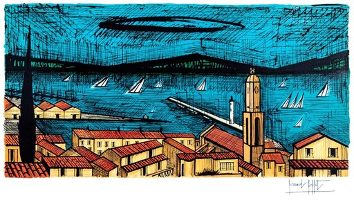 Bernard BUFFET - Print-Multiple - Saint Tropez et les voiliers 