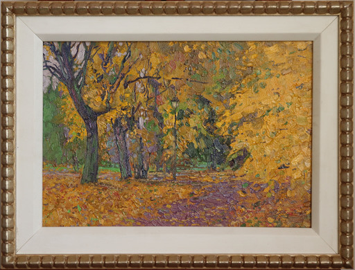 Simon L. KOZHIN - Peinture - Maple alley in Tsaritsyno park. October