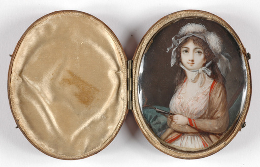 Charles HÉNARD - Miniatura - "Portrait of Charlotte Corday" important miniature on ivory