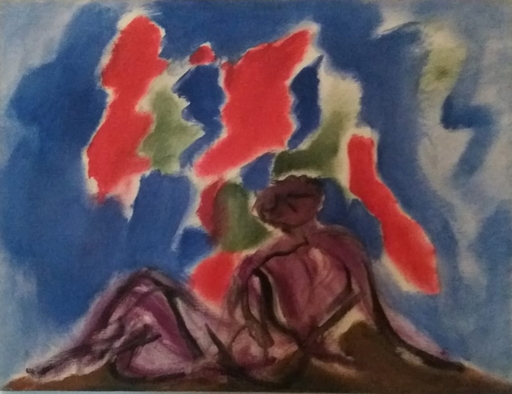 Virgilio GUIDI - Gemälde - Studio per l'opera di angoscia