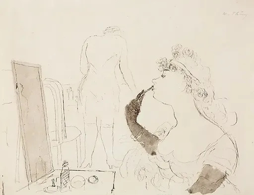 Wilhelm THÖNY - 水彩作品 - Artist's wardrobe