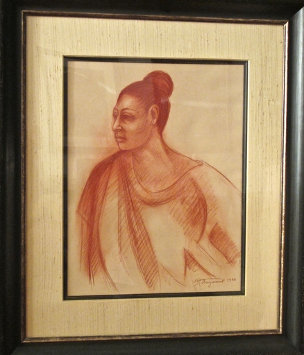 Raúl ANGUIANO VALADEZ - Drawing-Watercolor - Mujer de Ocotlan