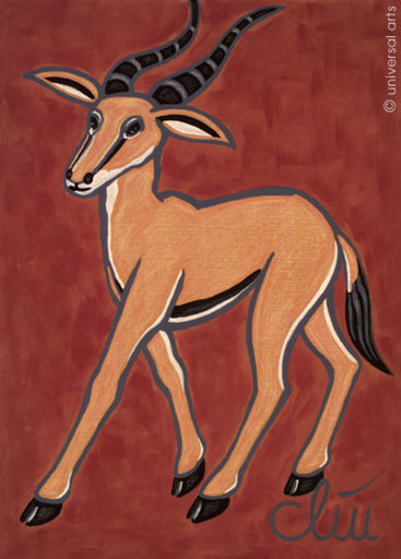 Jacqueline DITT - Peinture - Die flinke Gazelle (The slippy Gazelle) 