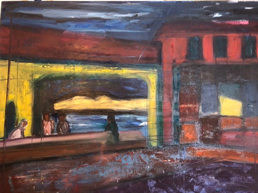 Christian DURIAUD - Painting - Bar de nuit