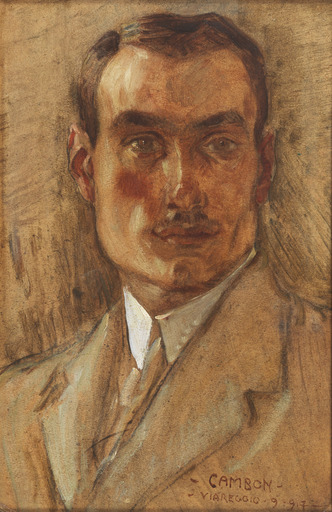 Glauco CAMBON - Gemälde - Ritratto di gentiluomo (1917)