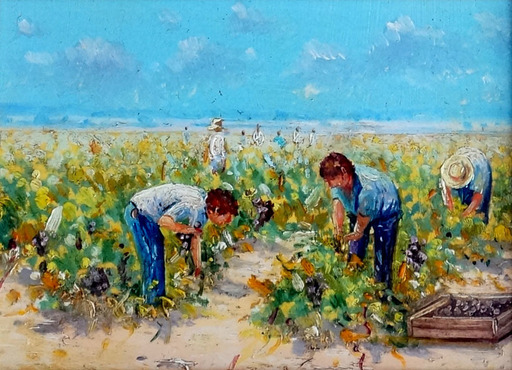 Cees MULLER - Gemälde - Bei der Ernte