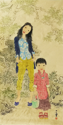 CHEN Shaoli - Peinture - Mother and Daughter