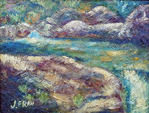 José FRAU - Painting - paisaje con rio