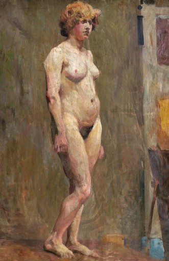 Charles TCHERNIAWSKY - Gemälde - Modèle nu dans l'atelier
