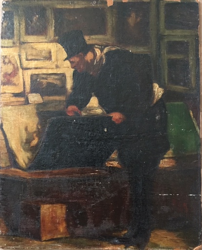 Honoré DAUMIER - Gemälde - l'amateur d'estampes