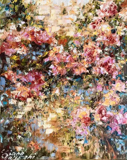 Diana MALIVANI - Painting - Monastery Roses