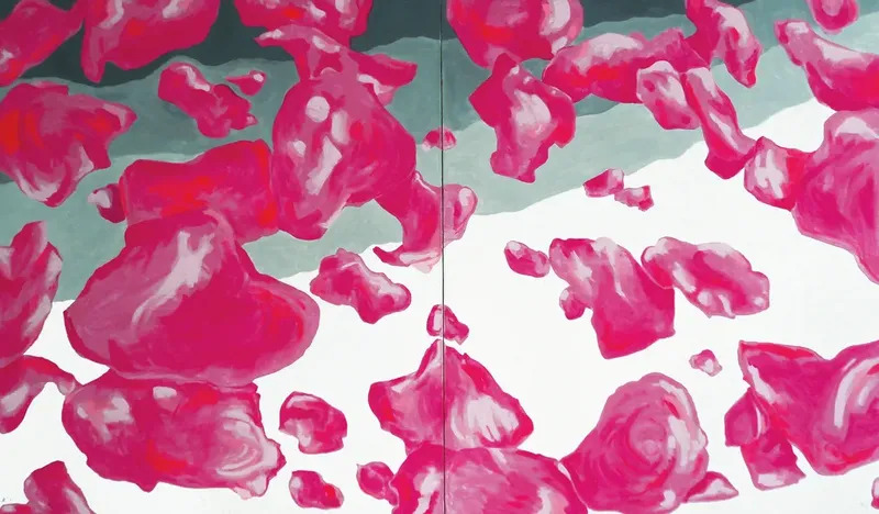 aleksandra vasovic - disposition of fluorescent pink rose petals