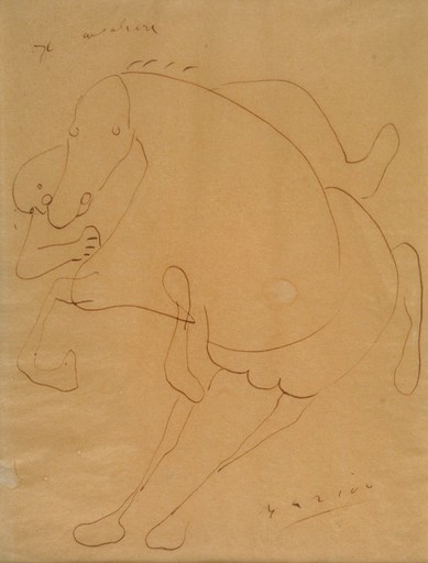 Marino MARINI - Drawing-Watercolor - il cavaliere