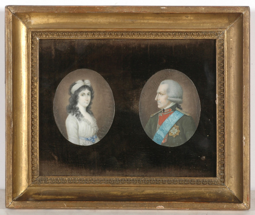 Moriz KELLERHOVEN - Miniatura - "Count v.Rumford and his 2nd wife" 2 rediscovered miniatures
