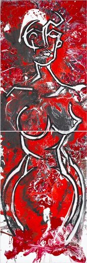 Manu ALGUERÒ - Peinture - Power of Red Woman
