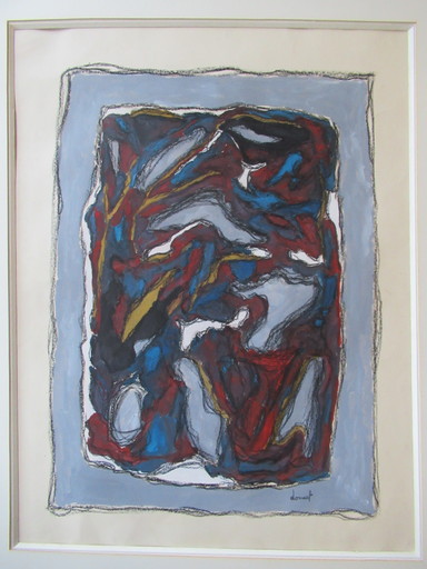 Jacques DOUCET - Drawing-Watercolor - Gouache abstraite