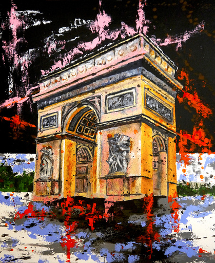 Bazévian DELACAPUCINIÈRE - Gemälde - French school - Triumphal Arch Paris  Starwars- Large