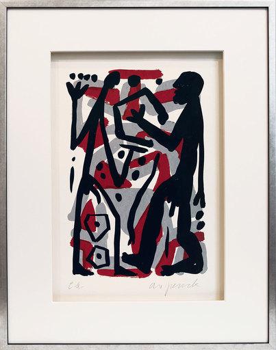 A.R. PENCK - Print-Multiple - You and Me II - Red/Grey/Black