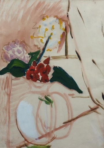 Joseph ZARITSKY - Drawing-Watercolor - Flowers