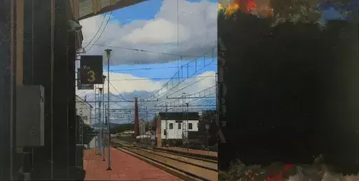 Xoan Manuel GUERREIRO - Painting - estación de Astorga