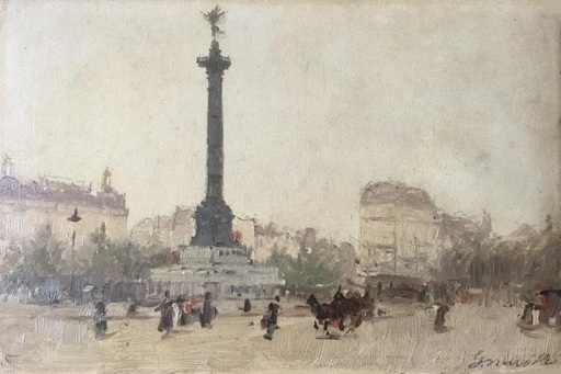 Gaspar MIRO LLEO - Pintura - Place de la Bastille Paris