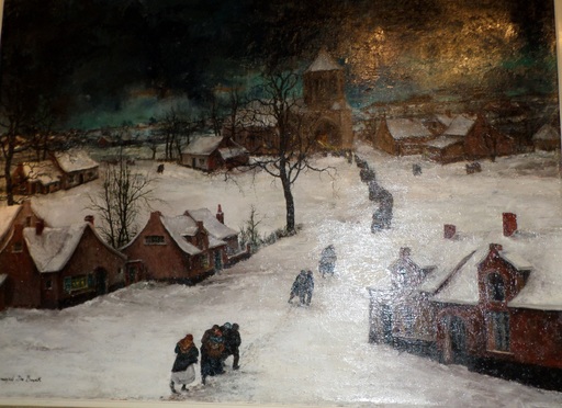 Leonard DE BUCK - Pintura - Winterlandschap