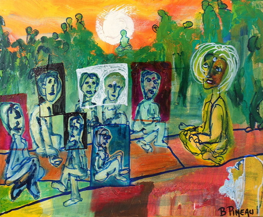 Bernard PINEAU - Peinture - H148F12 Dévots & Disciples