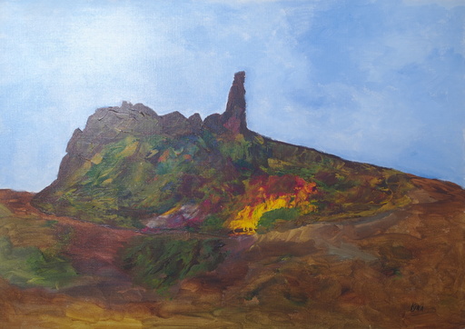 Kyna DE SCHOUEL - Peinture - Volcan
