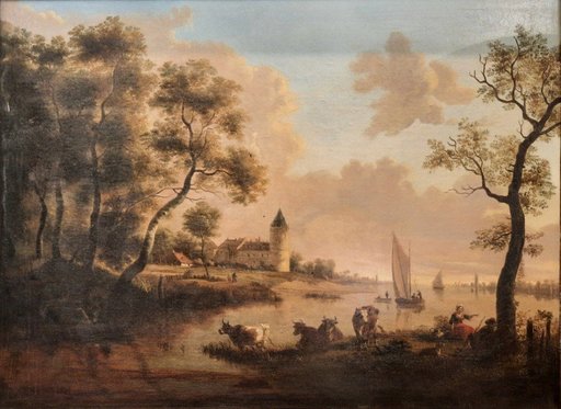 Victor DE GRAILLY - Peinture - Vue d'un paysage