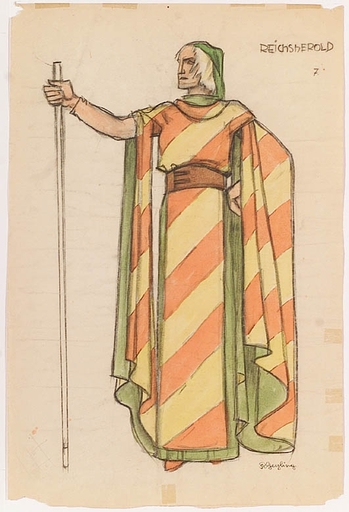 Remigius GEYLING - Disegno Acquarello - "Stage Costume Design", ca.1900