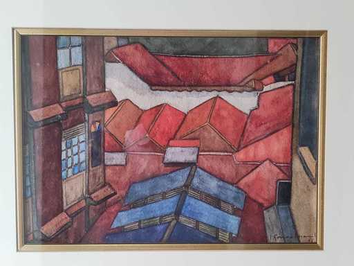 Ignacio GOMEZ JARAMILLO - Drawing-Watercolor - Ciudad