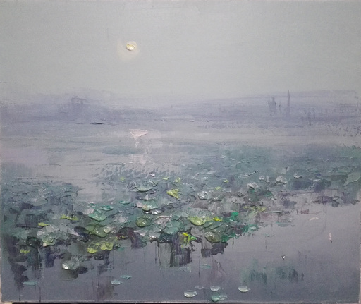 WEI Luning - Painting - Lotus Pond Moonlight 2