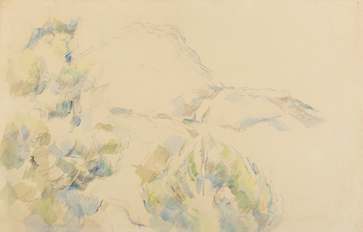 Paul CÉZANNE - Zeichnung Aquarell - La Montagne Saint-Victoire