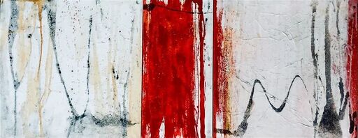 Maryam SHAMS - Gemälde - Tryptique blanc et rouge