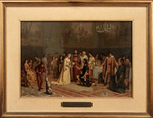 Luigi SCIALLERO - Gemälde - The Investiture of the Knight by the Queen