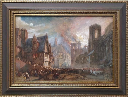 Painting - "Street Battle" attrib.to Hendrik Leys, middle 19th Century