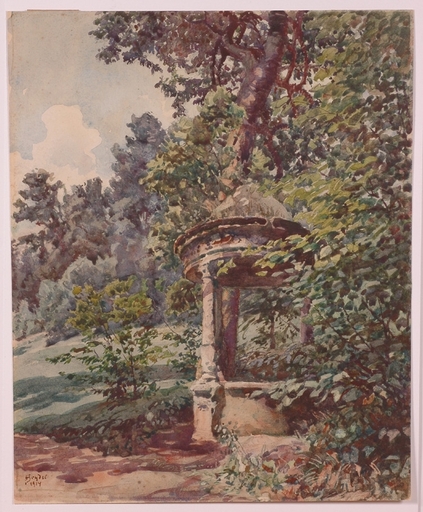 Hans SEYDEL - Drawing-Watercolor - "Park Motif", 1914, Watercolor