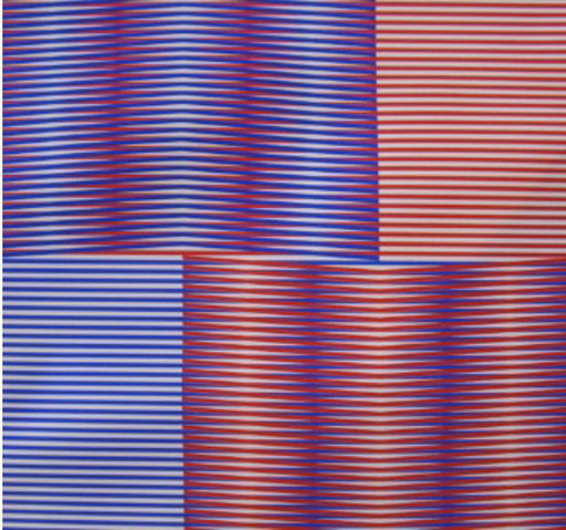 卡洛斯•克鲁兹-迭斯 - 版画 - Induction chromatique (Red/Blue)